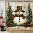 thumbnail image 1 of Dmlowu Extra Long Shower Curtain, 71x59in No-Drill Waterproof Bath Curtain with 12 Hooks, Machine Washable, Christmas Bathroom Decor for Home, 1 of 6