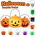 thumbnail image 1 of Dmlowu Halloween Trick or Treat Bucket, Reusable Portable Pumpkin Bucket with Sturdy Handle for Candys Party Favors Goodie, Halloween Decorations Indoor Outdoor, 1 of 5