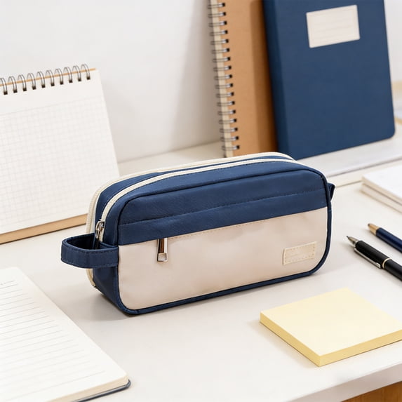 Dmlowu Large Capacity Multi Layer Zippered Pencil Case, Stationery Pouch with Water Resistant Polyester, Portable Organizer for Office Travel Home