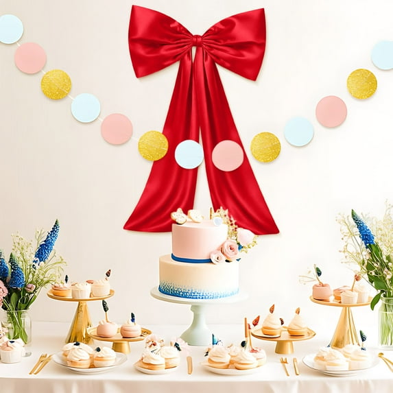 Dmlowu Large Christmas Tree Bows Ornaments - 16x43" Christmas Bows for Xmas Decor, Velvet Bows for Christmas Tree, Hanging Decorations Christmas Bow Gifts for Holiday Party Decor