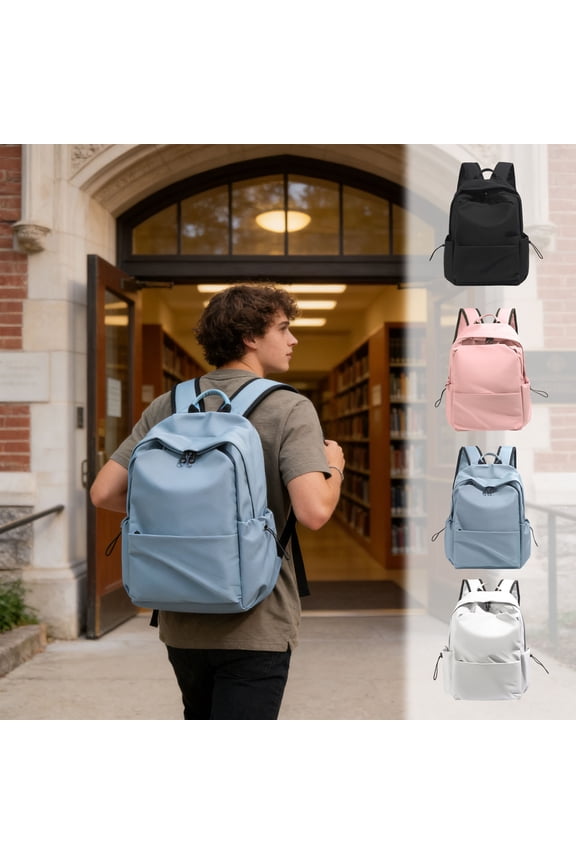 Lightweight Nylon Travel Backpack, 14 Inch Waterproof Laptop Backpack for Work College, Multi Pocket Backpack, Personal Item Travel Bag for Airplane