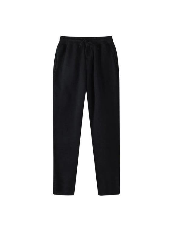 Men's Sweatpants Elastic Waisted Drawstring Straight Leg Sweatpants Casual Baggy Soft Workout Joggers Pants with Pockets