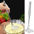 thumbnail image 1 of Dmlowu Potato Masher Stainless Steel Potato Ricer with Handle, Heavy Duty Masher for Potato Guacamole Fruits Avocado Bean, 2.4x9 Inch Potato Smasher for Cooking, 1 of 9