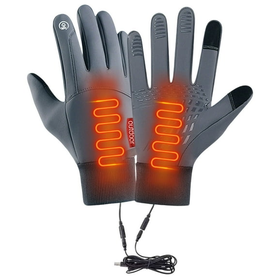 Dmlowu Rechargeable Heated Gloves - USB Thermal Gloves, Winter Windproof Heated Gloves for Men Women, Waterproof Heated Work Gloves for Running Driving Hiking Skiing