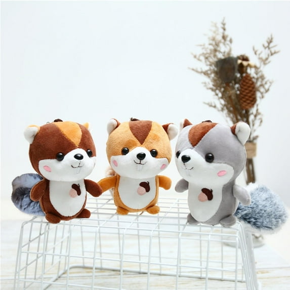 Dmlowu School Bag Charms Soft Cute Purse Charms Plush Backpack Decorations Fashion School Bag Charms for Handbags Handbags Tote Bag, Small Squirrel Dolls