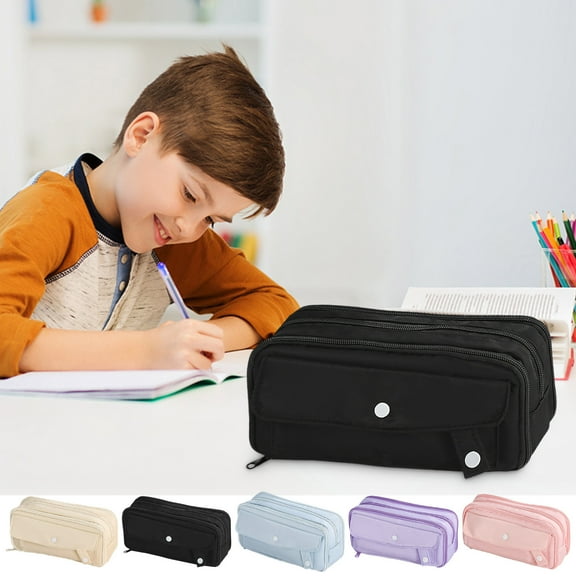 Dmlowu Pencil Case Large Capacity Pencil Pouch with Zipper, Simple Aesthetic Pencil Box Bag Multifunctional Pencil Case Pouch for Women Men Art Office Supplies, 4x9 Inch