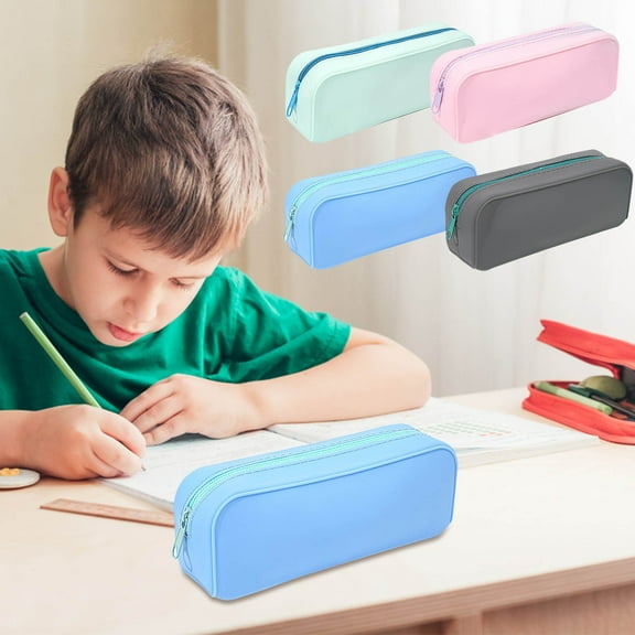 Dmlowu Pencil Pouch Large Capacity Pencil Case Fashion Aesthetic Pencil Box Bag for Women Men, Multifunctional Solid Color Pencil Case Pouch, 3x7 Inch