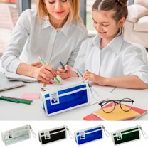 Dmlowu Pencil Case Portable Pencil Pouch Large Capacity Pencil Box Simple Aesthetic Pencil Bag for Women Men Art Office Supplies, 4x8 Inch