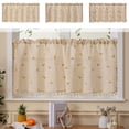 thumbnail image 1 of Dmlowu Short Blackout Curtains, Farmhouse Style Semi Sheer Curtains, Light Filtering Linen Curtains for Bedroom Living Room Kitchen, "23.6 x 39.4", 1 of 6