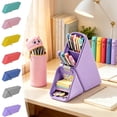 thumbnail image 1 of Dmlowu Silicone Pencil Case, Inclined Triangle Standing Pencil Box, Zipper Pouch with Multi-Compartment Storage for Pens Erasers Markers, 1 of 7
