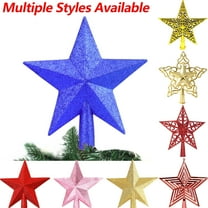Dmlowu Star Christmas Tree Topper - Hollowed Xmas Tree Topper for Christmas Tree, Glittered Christmas Decorations Plug In Christmas Tree Toppers for Holiday Party (8"/21Cm)