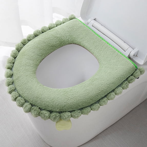 Dmlowu Thickened Toilet Seat Cover, Plush Cushion with Soft Padding, Machine Washable Universal Fit Toilet Pad for Round U-Shape Elongated Toilets