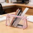 thumbnail image 1 of Dmlowu Transparent Waterproof Pencil Case, Large Capacity PVC Zipper Stationery Bag with Triangular Stand Up Design for Office Travel, 1 of 6