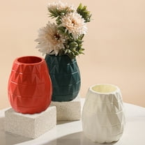 Dmlowu Vase Imitation Glazed Flower Vase, Shatterproof Plastic Small Vase, Lightweight Aesthetics Vases for Centerpieces Holiday Halloween Thanksgiving Christmas Decorations, 4.3x6 Inch