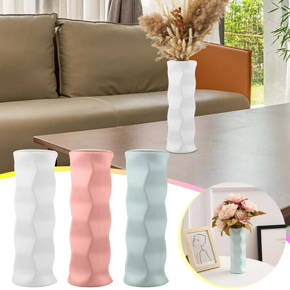 Dmlowu Vase Simple Aesthetics Flower Vase, Lightweight Shatterproof Vases for Centerpieces Living Room Kitchen Bathroom Wedding, Plastic Small Vase