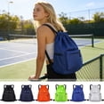 thumbnail image 1 of Dmlowu Waterproof Gym Bag for Men Women, Lightweight Foldable Drawstring Backpack with Multi Compartments, Large Capacity Sports Bag for Football Tennis Swimming, 1 of 6