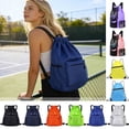 thumbnail image 1 of Dmlowu Waterproof Gym Bag for Men Women, Lightweight Foldable Drawstring Backpack with Multi Compartments, Large Capacity Sports Bag for Football Tennis Swimming, 1 of 6
