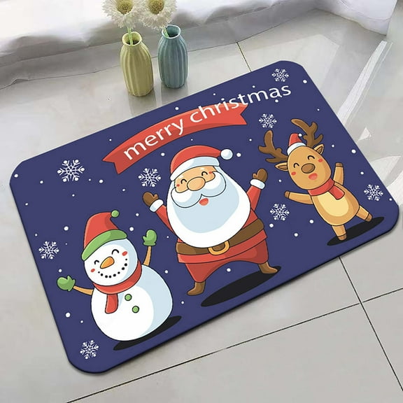 Dmlowu Welcome Christmas Doormat - Non Slip Christmas Outdoor Rug for Christmas Decorations, Quicker Dry Christmas Front Door Mat for Indoor Outdoor Decor, 16x24" Merry Christmas Bathroom Rugs