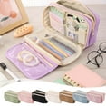 thumbnail image 1 of Dmlowu Wide Opening Pencil Pouch, Multi Compartment Mesh Pocket Colored Pencil Case, Zipper Pen Bag for Office Travel Makeup Brushes Desk Accessories, 1 of 8