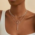 thumbnail image 1 of Dmoz Layered Silver Necklaces for Women, Sterling Silver Stackable Stack Choker Necklaces for Women Trendy Layering Circle Pendant Chain Necklace Set Jewelry for Women, 1 of 9