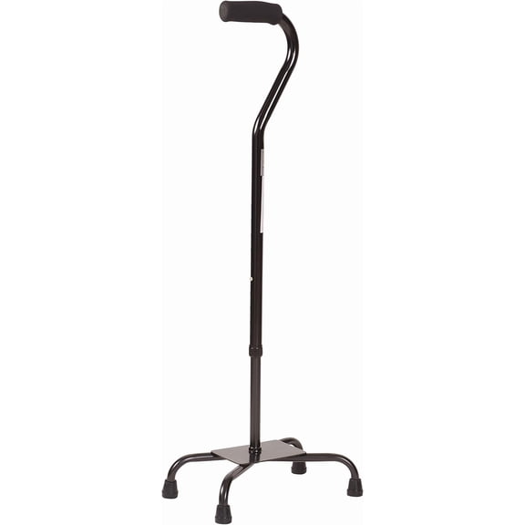 DMI Adjustable Large Base Quad Cane, Black