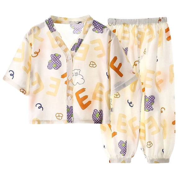 Dmsael Baby Boy Fall Outfits Baby Clothes 3 6 12 18 24 Months 2T 3T 4T 5T Long Sleeve Pants Set Comfortable Stylish Cartoon Print Kids Homewear Set