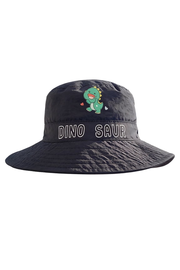 Baby Boys Bucket Hat Whale Print Adjustable Chin Strap Sun Hat,Black