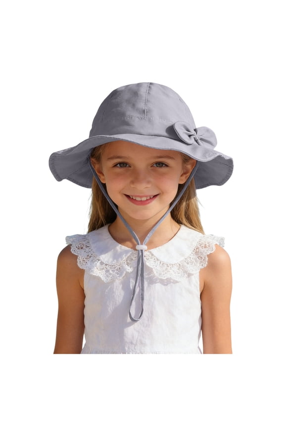 Baby Boys Bucket Hat Whale Print Adjustable Chin Strap Sun Hat,Grey