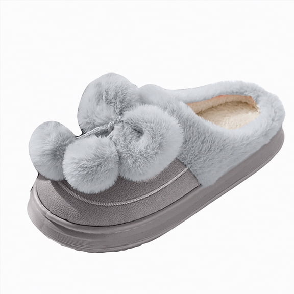 Dmsael Bomba Slippers Slippers for Women Indoor Cozy Memory Foam Slip On House Slides Shoes Gifts Grey,9-9.5