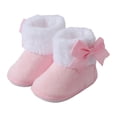 thumbnail image 1 of Dmsael Boots for Baby Girl Unisex Warm Fur Lining Soft Boots Baby Winter Ankle Non-Slip Rubber Texture Sole Toddler Winter Snow Crib Shoes Pink,4, 1 of 7