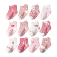 thumbnail image 1 of Dmsael Boys Athletic Socks Crew Socks for Toddler Kids Boys Girls, Athletic Half Cushion Socks Set E,0-1 Years, 1 of 2