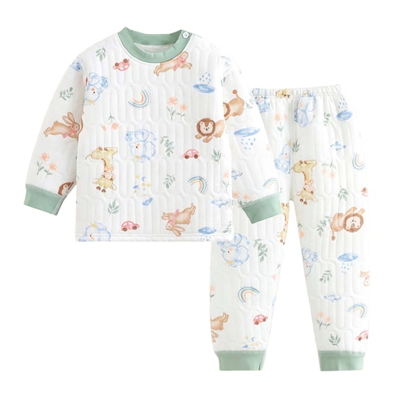 Dmsael Boys Pajamas Size 10-12 Soft Little Girls' Long Sleeve Pajamas Sets Toddler Cotton Pjs Kids Sleepwears Loungewear Long sleeve Pjs for Girls 6 9 12 18 24 Months 2T 3T 4T