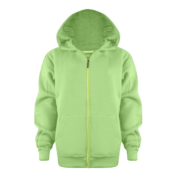 Dmsael Boys Zip Up Hoodie Boys Rain Jacket with Detachable Hood Lightweight Raincoats for Kids Green,18-24 Months