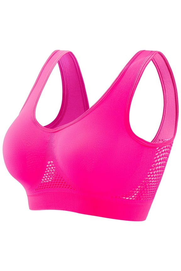 Bras For Women Womens Seamless Wireless Supportive Bra Push Up Comfort Soft No Underwire Full Coverage T-Shirt Bra Hot Pink,2XL