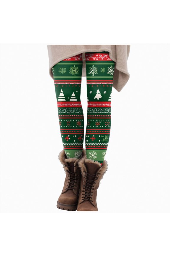 Christmas Leggings Women's Printed Yoga Leggings - High Waisted, Workout, Gym,Sports, Soft AG,M
