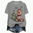 thumbnail image 1 of Dmsael Christmas T Shirts Christmas Shirts for Women Short Sleeve Round Neck Xmas Tree Print Fall Funny Party Shirts Loose Fit Fashion Tops Grey,S, 1 of 6