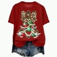 thumbnail image 1 of Dmsael Christmas T Shirts Women Christmas Shirt Christmas Party Tops Xmas Gift Tees Holiday Season Clothes Red,S, 1 of 6