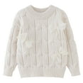 thumbnail image 1 of Dmsael Fall Outfits for Girls Girls Pullover Sweaters Kids Long Sleeve Drop Shoulder Sweaters Casual Boat Neck Knit Jumper Tops White,3-4 Years, 1 of 6