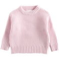 thumbnail image 1 of Dmsael Fall Outfits for Girls Girls Sweaters Kids Long Sleeve Crewneck Fall Knit Tops Cute Pullover Jumper Shirts Light Pink,3-6 Months, 1 of 7