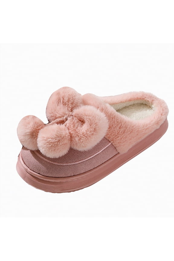 Gifts for Women Slippers for Women Indoor and Outdoor Fuzzy House Shoes with Memory Foam Anti-Skid Sole Gifts for Women Mom Ladies Pink,6-6.5
