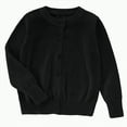 thumbnail image 1 of Dmsael Girls School Uniform Girls' and Toddler Long Sleeve Cardigan Button Up Sweater Black,5-6 Years, 1 of 5