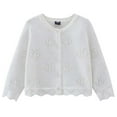thumbnail image 1 of Dmsael Girls Uniform Cardigan Girls' and Toddler Long Sleeve Button Front Cardigan White,3-4 Months, 1 of 4