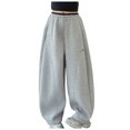 thumbnail image 1 of Dmsael Girls Wide Leg Sweatpants High Waisted Drawstring Sweatpant Baggy Pants with Pockets Athletic Joggers (Light Gray,5-6 Years), 1 of 6