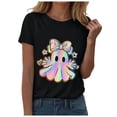 thumbnail image 1 of Dmsael Halloween Shirts Women Funny Pumpkin Graphic Short Sleeve Shirt Casual Fall Tee Tops Womens Halloween Tshirt(Black,2XL), 1 of 7