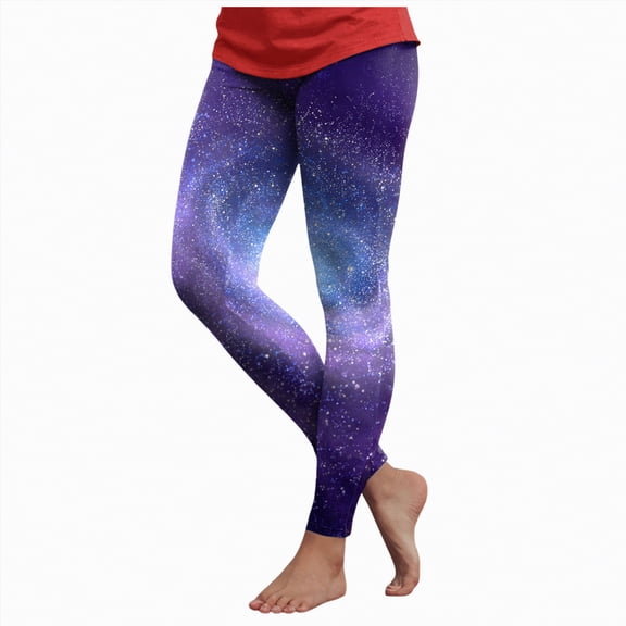 Dmsael Holiday Leggings for Women Women's Christmas Halloween Crossover Leggings High Waisted Buttery Soft Printed Tights Light Purple,XL