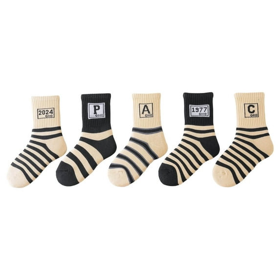 Dmsael Kids Socks Kids Toddlers Infants Anti Slip Non Skid Funny Cartoon Crew Breathable Cotton Socks Black,0-3 Months