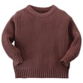 thumbnail image 1 of Dmsael Little Girl Sweaters Girls Fall Sweaters Winter Long Sleeve Round Neck Color Block Striped Casual Loose Lightweight Spring Cozy Tops Brown,3-4 Years, 1 of 7
