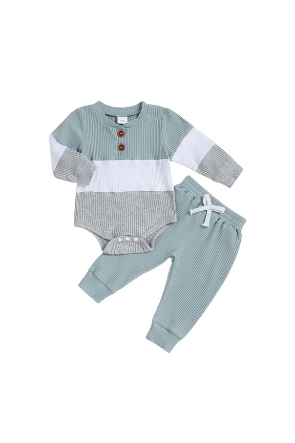 Newborn Baby Boy Clothes Long Sleeve Little Bro Romper Bodysuit Pants Set Fall Winter Outfits 0 3 6 9 12 Months(Blue,12-18 Months)