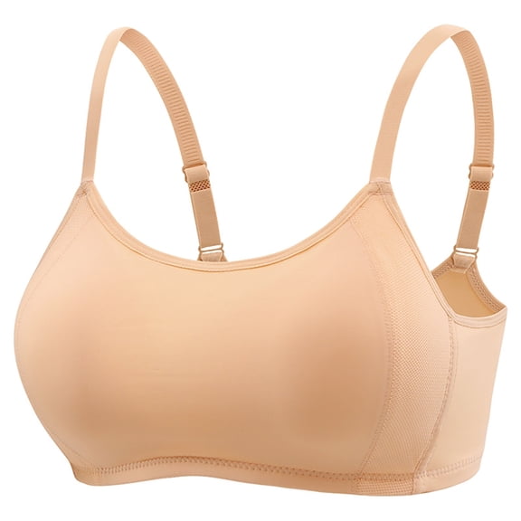 Dmsael Padded Bra Women Wirefree Bras for Women Full Coverage No Underwire Everyday Bras Comfortable Wireless Padded Bras Light Yellow,38