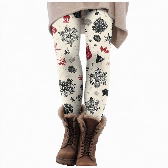 Dmsael Patterned Leggings for Women Women's Printed Yoga Leggings - High Waisted, Workout, Gym,Sports, Soft Beige,S